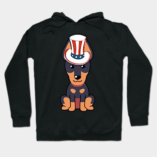 Funny guard dog is wearing uncle sam hat Hoodie